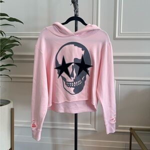 CHRLDR- Pink Skull Star Hoodie NWOT